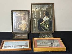 lot 90 image: Level 3 - Assorted Antique Framed Artwork Collection