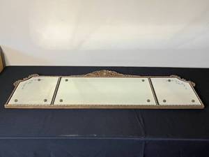 lot 108 image: Level 3 - Vintage Ornate Wall Mirror with Decorative Frame 48x17