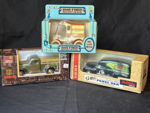 lot 206 image: Level 3 - Lot of 3 True Value Die-Cast Metal Coin Banks (1905 Ford, 1940 Ford & 1951 GMC)