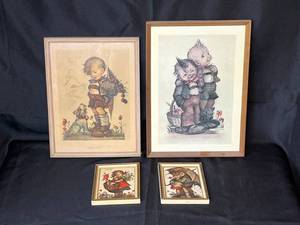 lot 220 image: Level 3 - Lot of 4 Framed Hummel Art Prints