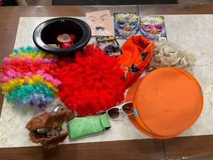 lot 25 image: Level 1 - Collection of Costume Accessories Including Wigs and Masks