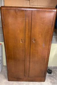 lot 35 image: Level 1 - Vintage Wooden Wardrobe Cabinet with Two Doors