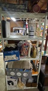 lot 255 image: Level 1 - Lot of Various Household Items on White Plastic Shelving Unit