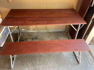 lot 275 image: Garage - Wooden Picnic Table with Bench