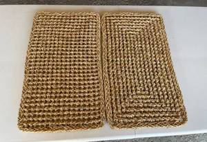 lot 308 image: Garage - Set of 2 Handwoven Natural Fiber Rectangular Mats