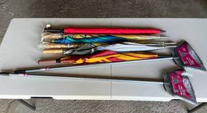lot 323 image: Garage - Lot of Umbrellas and Reynera Angular Grande Brooms
