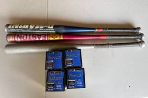 lot 331 image: Garage - Mixed Lot of Softball Bats and Balls