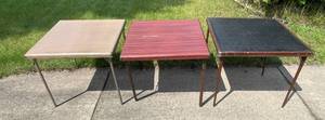 lot 425 image: Garage - Lot of 3 Vintage Folding Card Tables