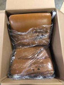 Set of 2 Aulani Light Brown Upholstered Metal Frame Dining Chair with Puffy Cushions by Glamour Home   Customer Returns See Pictures