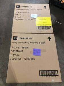 Lot of TrafficMaster Gray 24 in. W x 24 in. L x 05 in,.Thick Foam ExerciseGym Flooring Tiles (6 TilesCase) (24 sq. ft.)Customer Returns See Pictures