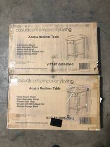 Lot of Solid Acacia Wood 23 in. Mahogany Recliner End Table Customer Returns See Pictures