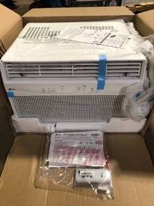 LG 8,000 BTU, 115 Volts, Window Smart Air Conditioner Cools 350 sq. ft. with Remote, WiFi Enabled in White Slight Damage on Corner   Customer Returns See Pictures