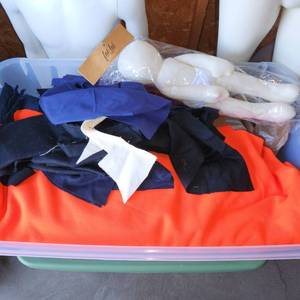 lot 50 image: Various fabrics and a bonus voodoo doll.