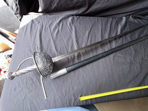 lot 103 image: Stage Combat rapier with filigree assembly Reserve set at $100