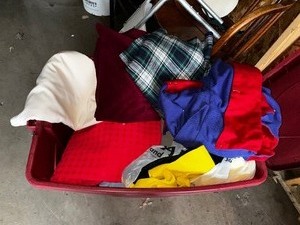 lot 115 image: Various cloth remnants as pictured.