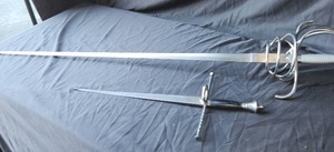 lot 55 image: Italian style Rapier and dagger as shown for stage combat or training.