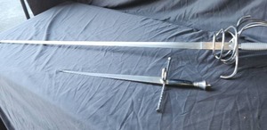 lot 59 image: Italian style Rapier and dagger as shown for stage combat or training.
