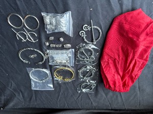 lot 45 image: NordicViking Cloak pins, bracelets and beads
