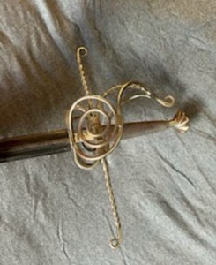 lot 1B image: Captain Morgan Lot - The Morgan Sword, The Morgan Dagger, Captain Morgan Hat, & Custom Made Leather Drinking Jack
