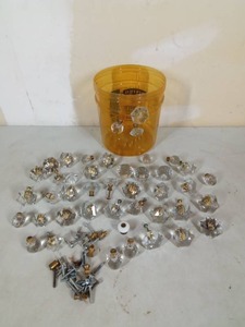 lot 19 image: Pail of glass drawer knobs