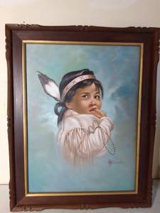 lot 312 image: Native Oil Painting by Kabebe
