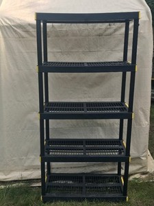 lot 22 image: 3) 5 tier heavy duty plastic shelving