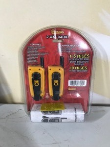 lot 63 image: New 2-way radio. (up to 10 mile radius) 22 channel with 2 LED flashlights, emergency power