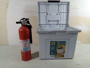 lot 292 image: Fire Extinguisher & File n Go Box