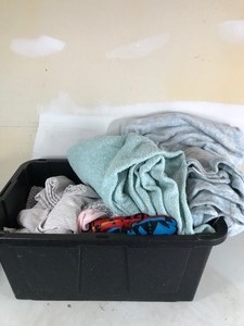 lot 121 image: Tote of Blankets