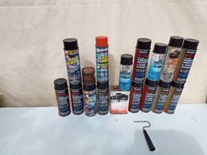 lot 146 image: Tote of Rubberized Undercoating & Sound Deadener & more