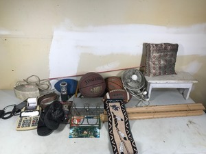 lot 340 image: sports balls, flashlight, fan, metal box and more