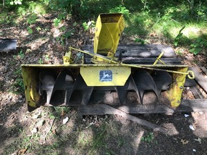 lot 365 image: John Deere snow blower attachment for lawn tractor