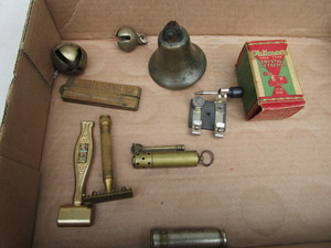 Sleigh Bells, Folding Ruler, Tire Gauge, Crystal Detector