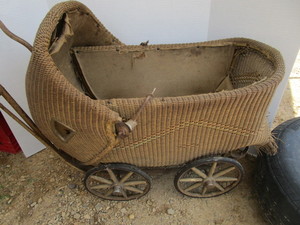 Antique Wicker Doll Buggy