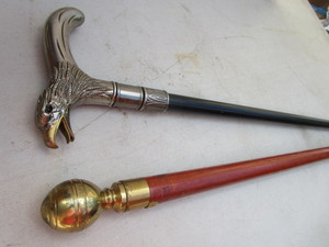 Walking Canes W Vial & Dagger