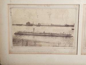 lot 40 image: Vintage Early Submarine Ship Post Card Collection, Framed