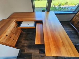 lot 71 image: Cherry Modern Industrial Corner Desk Work Station