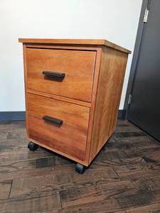 lot 72 image: Cherry Finish Modern Office Filing 2 Drawer Cabinet