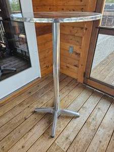 lot 151B image: Steel Finish High Top Table