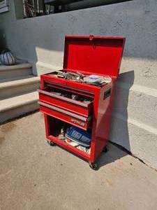 lot 239 image: Rugged Medium Red Rolling Toolbox