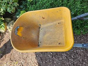 lot 247 image: Rugged Yellow Resin Wheelbarrow