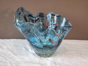 lot 26E image: SIGNED Breathtaking Fine Studio Art Glass Centerpiece - Michael Paul Thiry