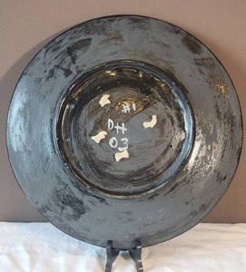 lot 26A image: Dark Nebula Studio Art Pottery Ceramic Charger Platter - Signed
