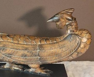 lot 93 image: Exotic Old World Pheasant Rooster Decor Sculpture