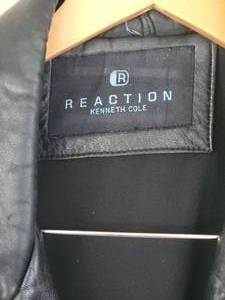 lot 99B image: Kenneth Cole Reaction Noir Leather Jacket - Black