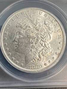 1880-O US MORGAN SILVER DOLLAR ANACS AU58
