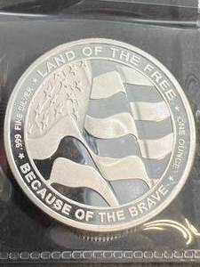 1 TROY OZ .999 FINE SILVER NAVY ROUND