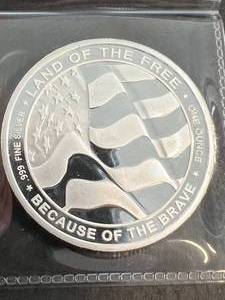1 TROY OZ .999 FINE SILVER ARMY ROUND