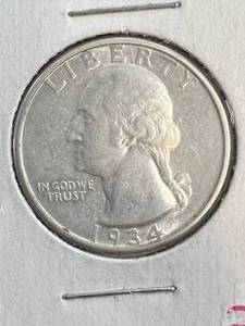 1934-D US WASHINGTON QUARTER BU