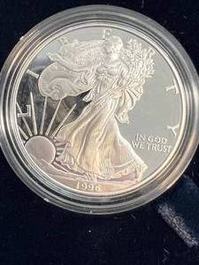 1996 PROOF AMERICAN SILVER EAGLE IN ORIGINAL MINT PACKAGING